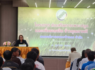เข้าร่วม "โครงการส่งเสริมการเพาะปลูกและเพิ่มผลผลิตข้าวคุณภาพดี" ณ สหกรณ์การเกษตรป่าแดด จำกัด ... พารามิเตอร์รูปภาพ 8